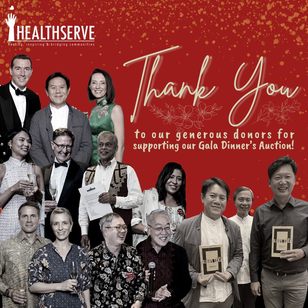 Thank you to our many generous donors supporting our Gala Dinner’s Auction, for which we raised over $100,000 for the auction.
The auction would not have been possible without the support of Chocolate Gems, COMO Hotels and Resorts, Eastern Carpets, Fullerton Hotel, Raffles Singapore, STPI, Taberna Wine Academy, YuLi Inc Fine Jewellery and other individual donors.
We would also like to thank our staff and our board commitee members for their work behind the scenes. ❤️
#HealthServe #HS16galadinner #thankyou